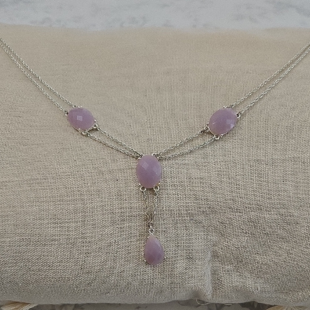 Elegant Silver and Purple Necklace